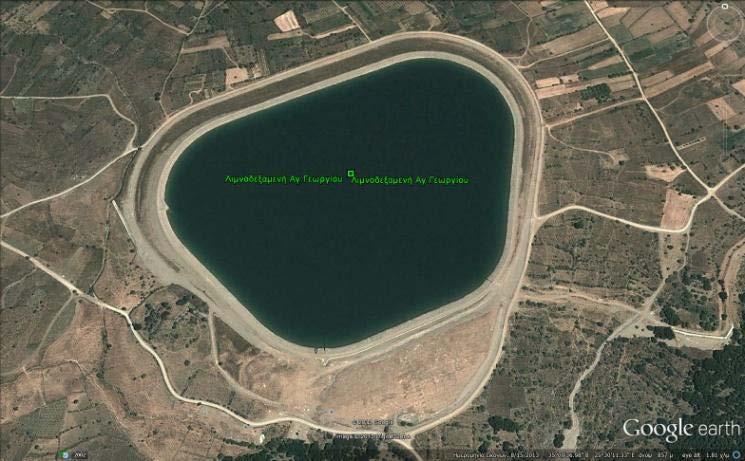 Ταμιευτήρα χωρητικότητας 2.150.000 m 3 περίπου, με ύψος νερού 10,50 m και ο χώρος που καταλαμβάνει είναι 300 στρέμματα περίπου.