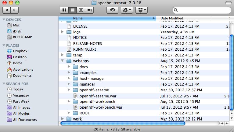 Εικόνα 25 - "Apache Tomcat Folder" Τώρα αυτό που έµεινε είναι να θέσουµε σε λειτουργία τον Apache Tomcat.