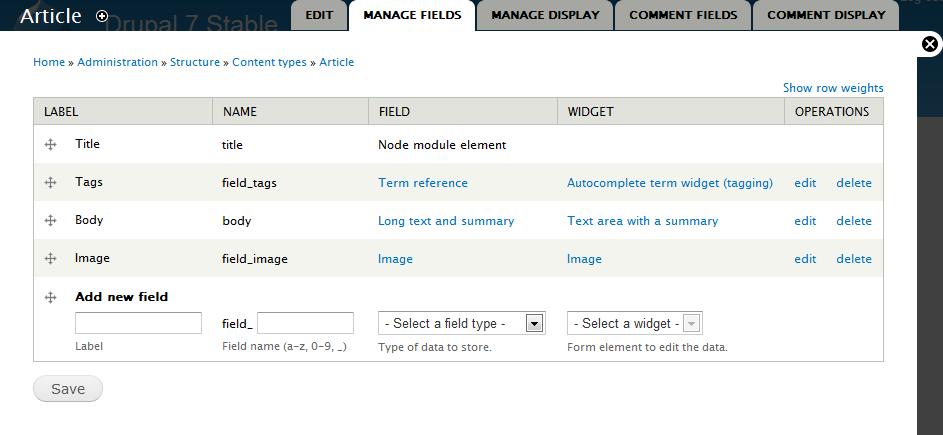 περιεχομένου στο Drupal Εικόνα 15: