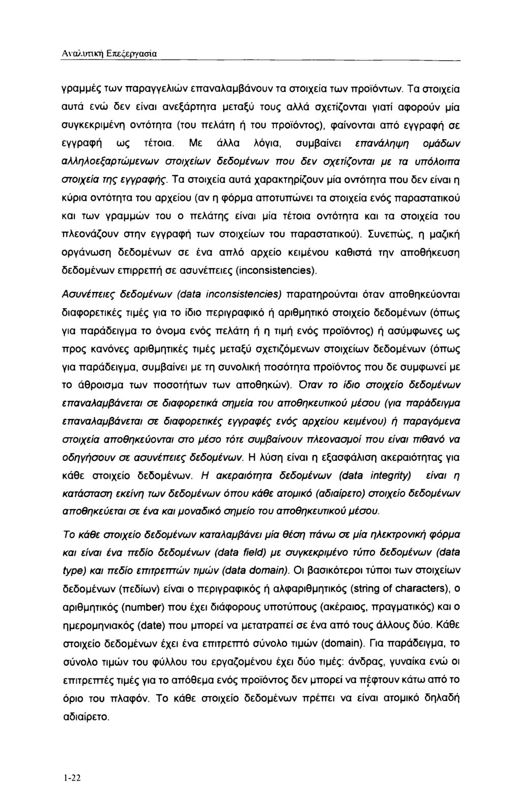Αναλυτική Επεξεργασία γραμμές των παραγγελιών επαναλαμβάνουν τα στοιχεία των προϊόντων.