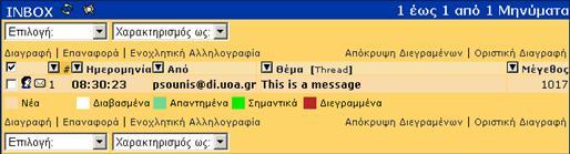 Ανάγνωση Εισερχόμενης Αλληλογραφίας Για να διαβάσουμε ένα