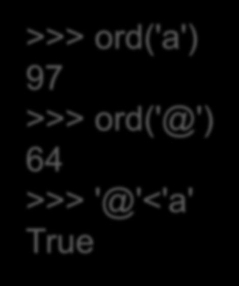 Λεξικογραφική Σειρά Ορίζεται με βάση την ASCII αριθμητική αναπαράσταση των χαρακτήρων http://www.asciitable.