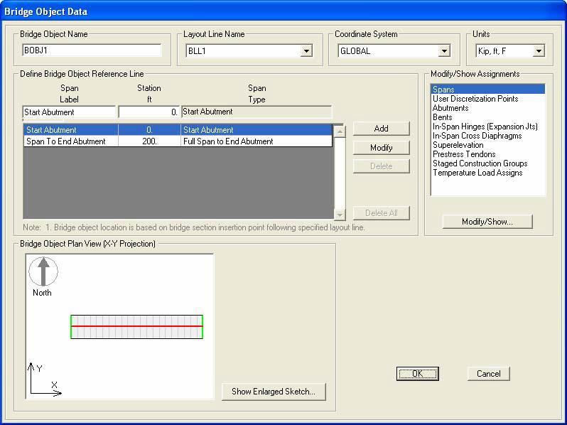 Από το Bridge menu Bridge Object μπορούν να αφαιρεθούν τροποποιηθούν