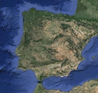 υπέρυθρων Β6 ή Β7. Το κανάλι Β3 δε συμμετέχει σε κανένα μοντέλο. Το μοντέλο exp((b1-b7)/(b2-b4) έδωσε τις καλύτερες συσχετίσεις. Εικόνα 27: Σταθμοί στην περιοχή της ΒΔ Ισπανίας.