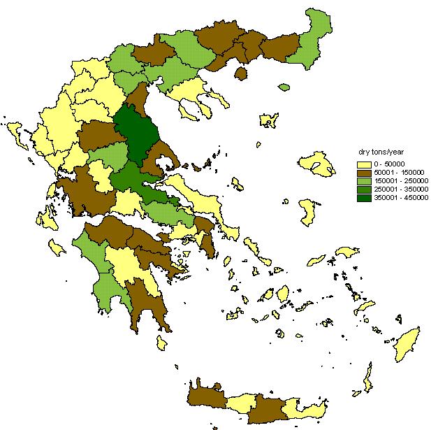 Τεχνικά διαθέσιμο δυναμικό των γεωργικών υπολειμμάτων Τεχνικά διαθέσιμο