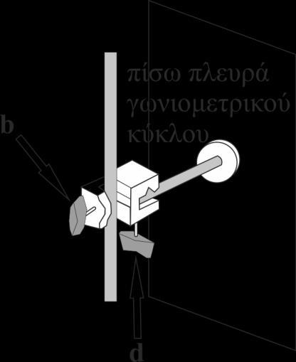 Στρέφουμε προσεκτικά το δυναμόμετρο, έτσι ώστε το ελεύθερο άκρο του να δείχνει κατακόρυφα προς τα επάνω και, εφόσον χρειάζεται, ξαναρρυθμίζουμε τη μηδενική ένδειξη, μετακινώντας τον Δρομέα του. 5.