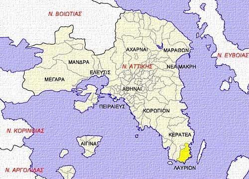 ΚΕΦΑΛΑΙΟ 2: ΠΕΡΙΓΡΑΦΗ ΤΗΣ ΠΟΛΗΣ ΤΟΥ ΛΑΥΡΙΟΥ ΚΑΙ ΤΗΣ ΕΥΡΥΤΕΡΗΣ ΠΕΡΙΟΧΗΣ 2.1 Η πόλη του Λαυρίου 2.1.1 Γενικά Το Λαύριο βρίσκεται στο νοτιοανατολικό άκρο της Αττικής, όπως φαίνεται στον χάρτη του Σχήματος 2.