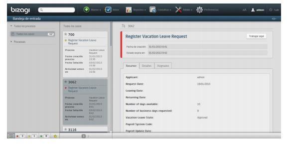 Εικόνα 1.1:To Bizagi Work Portal Camunda BPM Παρακάτω, φαίνονται τα σημαντικότερα δομικά στοιχεία του Camunda, μαζί με κάποιους ρόλους χρηστών και πως αυτοί εμπλέκονται στη χρήση τους. Εικόνα 1.