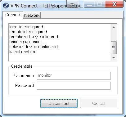 Για όσους χρησιμοποιούσαν το παλιό λογισμικό VPN, (Cisco VPN Client), το Username και Password είναι τα ίδια.