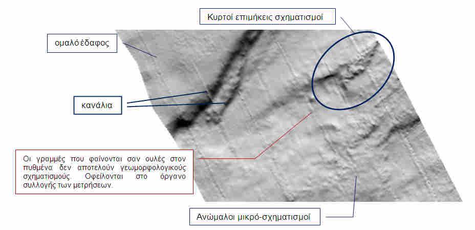 Εικόνα 142 Τµήµα της απεικόνισης fourth_a.img σε shaded relief. Παραχώρηση shaded relief: engineering akti Εικόνα 143 Τµήµα της απεικόνισης fourth_a.