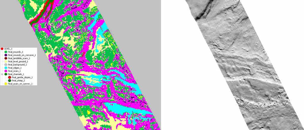 Παραχώρηση shaded relief: akti engineering Εικόνα 219: Με πορτοκαλί κύκλο σηµειώνονται κάποια µικρά αντικείµενα στο µέγεθος εικονοψηφίδας τα οποία έχουν λανθασµένα ταξινοµηθεί σαν scars on