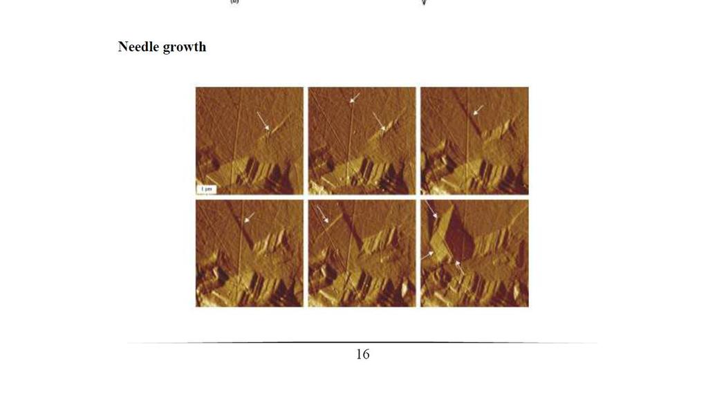 Βελονοειδής ανάπτυξη- Σχηματισμός μεμονωμένου μαρτενσιτικού βελονοειδούς κρυστάλλου ο οποίος μεγαλώνει έως ότου οι τάσεις που