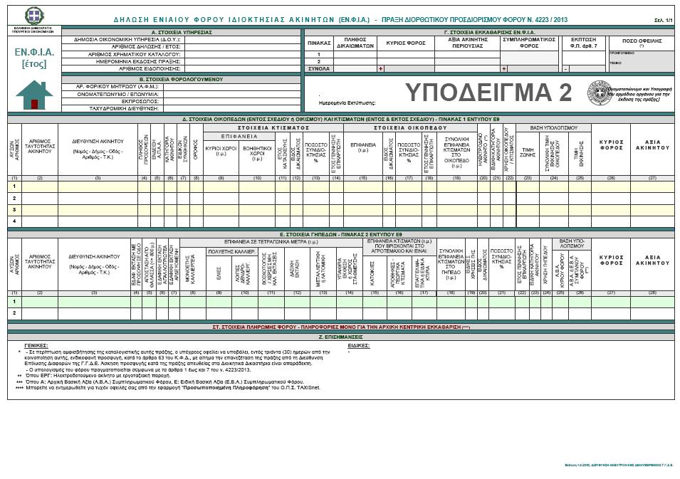 Από το έτος 2016 και κάθε επόμενο έτος η δήλωση ΕΝ.Φ.Ι.Α. πράξη