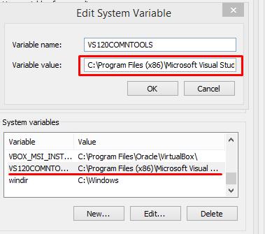 Προσοχή!! Εάν υπάρχει μεταβλητή VS110COMNTOOLS διαγράψτε την και συνεχίστε.