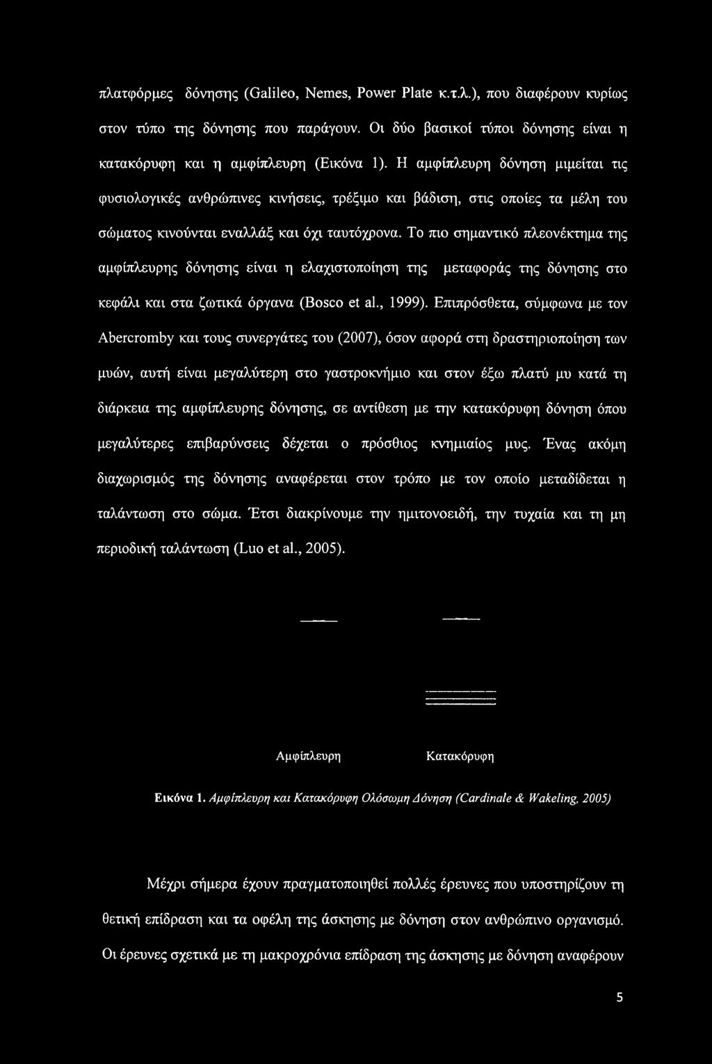 To mo σημαντικό πλεονέκτημα της αμφίπλευρης δόνησης είναι η ελαχιστοποίηση της μεταφοράς της δόνησης στο κεφάλι και στα ζωτικά όργανα (Bosco et al., 1999).