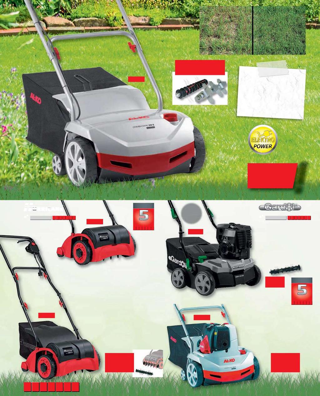 predtým potom 2 v 1: výmenné valce vertikutátor/ prevzdušňovač 1300 W Elektrický vertikutátor/ prevzdušňovač 20803128 AL-KO Comfort 38 E Combi, pre plochu do 800 m 2, 1300 W, šírka záberu 38 cm, 14