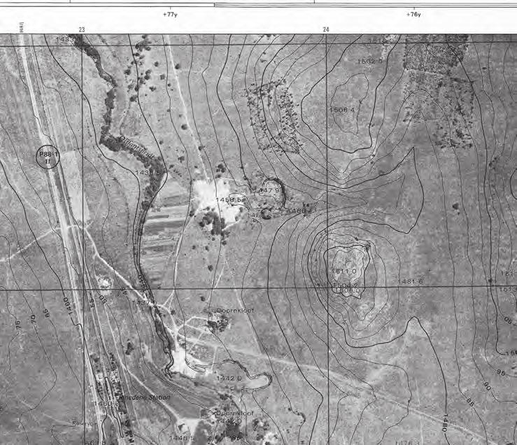 Onderwerp 1 Figuur 1.45: 'n Ortofotokaart van 'n gebied naby Centurion in Gauteng Huiswerkaktiwiteit 9 Hierdie foto is gebaseer op die vertikale lugfoto van die Hexriviervallei (Figuur 1.