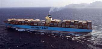 ʹEmma Maerskʹ, najveci kontejnerski brod na svijetu, nosi 13500 teu, ukupna nosivost 156,907