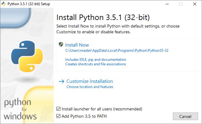 windows, το μόνο που χρειάζεται είναι να «κατέβει» το αρχείο εγκατάστασης από την διεύθυνση https://www.python.