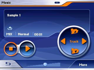 MP3/WMA-Λειτουργία Θα εµφανιστεί το µενού Music: Αρχή της αναπαραγωγής Όταν επιλέξετε το Music Player θα εµφανιστεί ο τίτλος στο πρώτο κατάλογο που αναγνωρίζει η συσκευή Lucca MP3.
