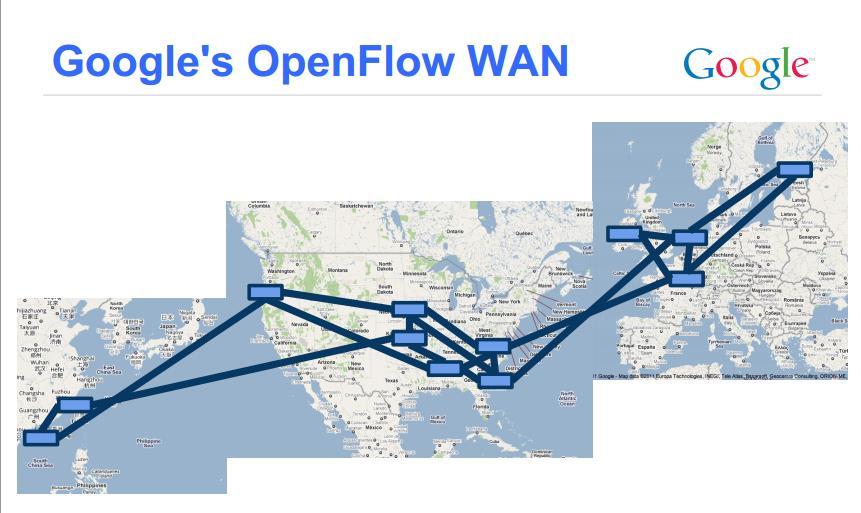 pdf Κεντρικός Έλεγχος Παγκόσμιου Ιδιωτικού Δικτύου μεταξύ Google Data Centers Single domain OpenFlow SDN OF Controllers με