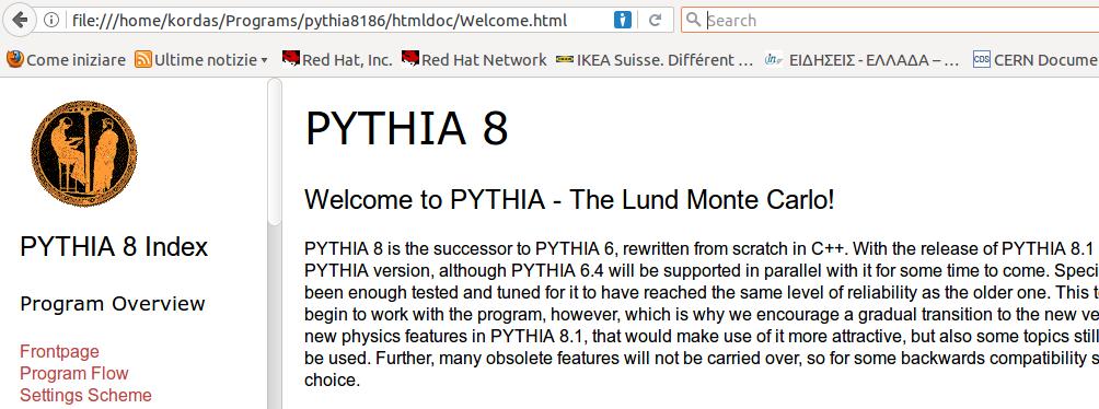 Παραδείγματα και οδηγίες PYTHIA % cd ~/Programs/pythia8186/examples % less README # άλλο README σε αυτό το φάκελο Στο φάκελο αυτό υπάρχουν διάφορα προγράματα
