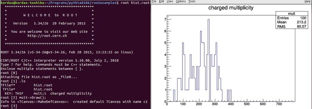 Παράδειγμα με ROOT hist.cc hist.root % root hist.root root [1].ls # ανoίξτε το αρχείο hist.