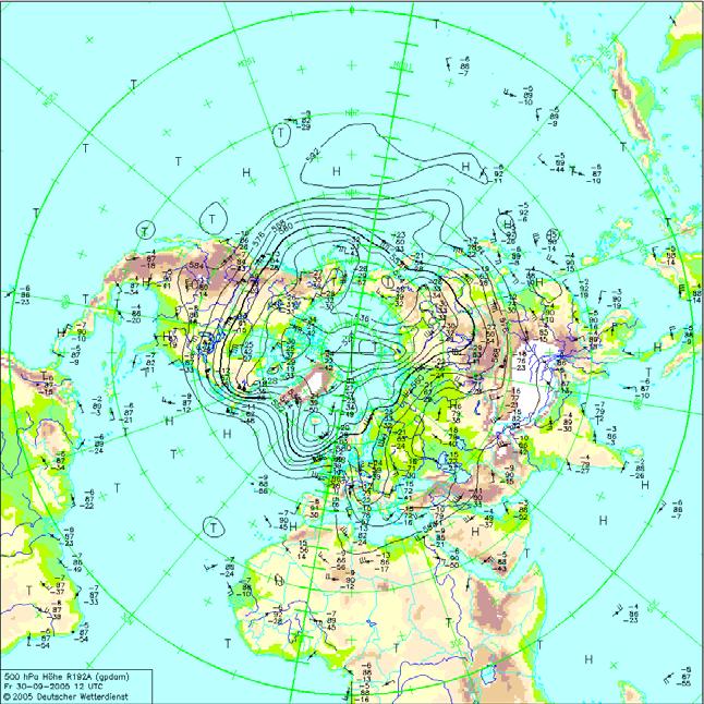 Συνοπτικός χάρτης 500 hpa (1200 UTC) Χάρτης επιφάνειας