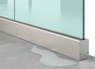 Type C bases are used in the in-floor and on-floor glass support system.