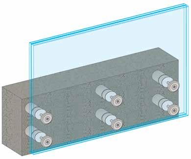 Ds line INOX σύστημα εξωτερικής στήριξης υαλοπίνακα Ds line External glass support rail system with brackets Στάδια τοποθέτησης / Supporting base assembly Στάδια τοποθέτησης / Supporting base