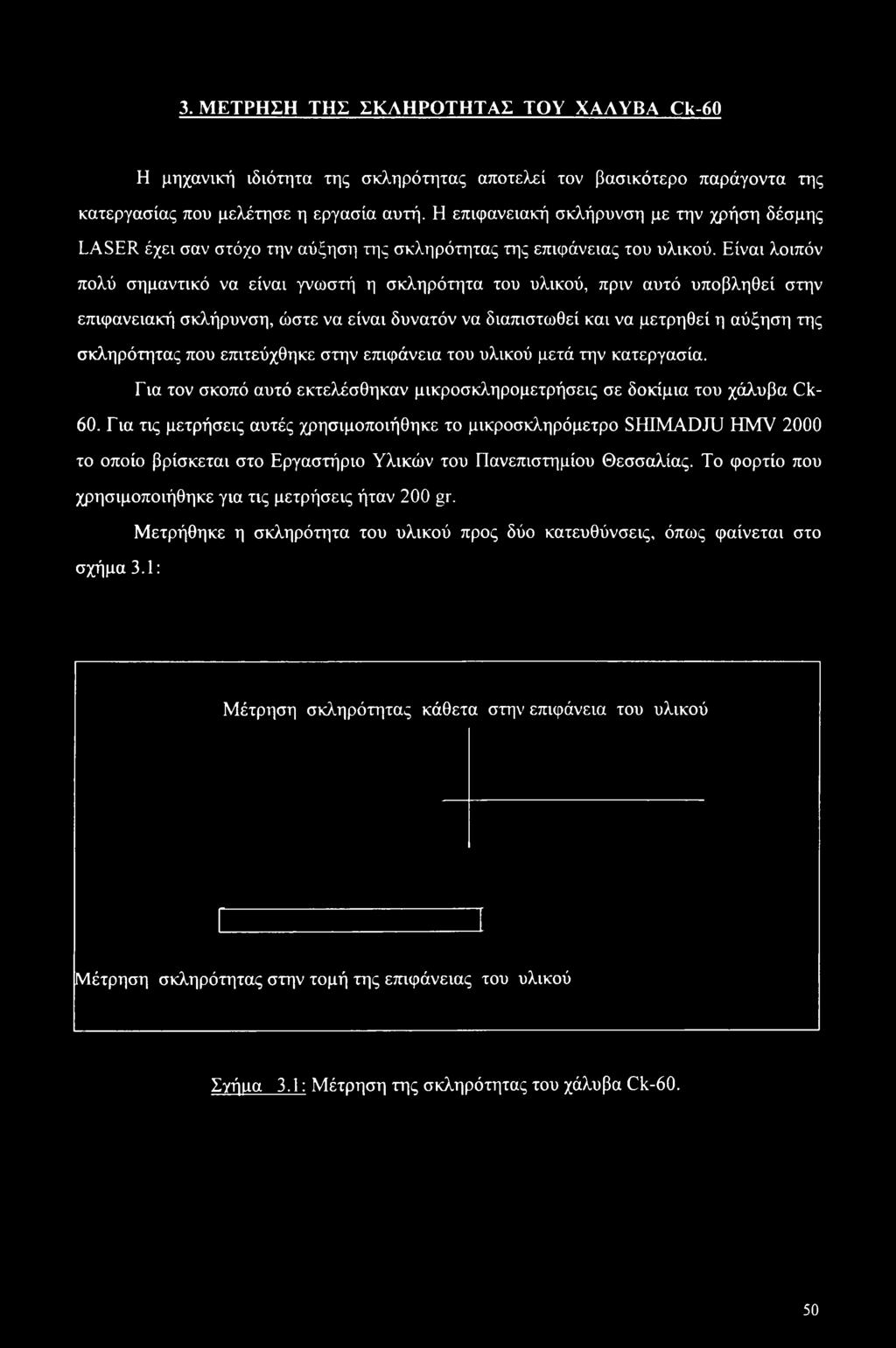 Είναι λοιπόν πολύ σημαντικό να είναι γνωστή η σκληρότητα του υλικού, πριν αυτό υποβληθεί στην επιφανειακή σκλήρυνση, ώστε να είναι δυνατόν να διαπιστωθεί και να μετρηθεί η αύξηση της σκληρότητας που