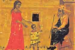 Β Η ρωμαϊκή αυτοκρατορία μεταμορφώνεται 7. «Ο μη δαρείς ου παιδεύεται» 5 6. Μητέρα συνοδεύει το παιδί της στο σχολείο. (Από φορητή εικόνα του Αγ. Νικολάου, Ι.Μ. Πάτμου) Οι τιμωρίες των μαθητών ήταν συνηθισμένο γεγονός στα βυζαντινά σχολεία.