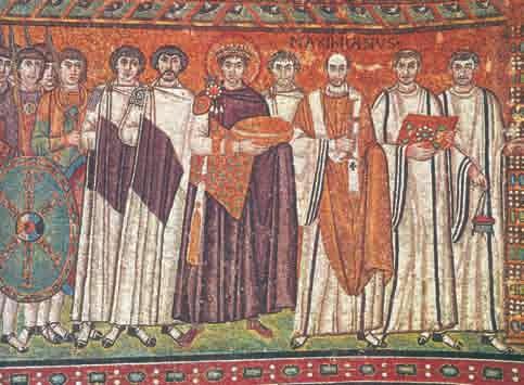 Το βυζαντινό κράτος, μια δύναμη που μεγαλώνει Γ 5. Ο Ιουστινιανός, ο επίσκοπος Ραβέννας Μαξιμιανός και αξιωματούχοι.