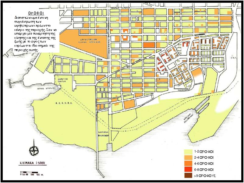9 : Η κατανομή των ορόφων της περιοχής.