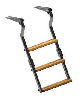 MARINE Boarding ladders 43-7011 Σκάλα µπάνιου µε ξύλινα σκαλοπάτια, φάρδος 280mm, στήριξη για πλατφόρµα, Nautinox, Boarding ladder with iroko steps,