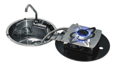MARINE Cookers Ovens BBQ 43-9224 Κουζίνα µε τρεις εστίες, επικαθήµενη, Ανοξείδωτη Stove with two burners, Stainless Steel / Free standing ύναµη καύσης: 1.000W, 1.750W, 3.000W Power: 1.