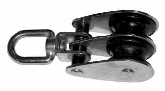 Steel casting sheave), Ø25 Ø32 Ø50 48-8002 Ράουλο µονό µε περιστρεφόµενο µάτι και θηλιά, όλο Swivel block (St.