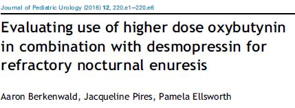 Δύσκολες περιπτώσεις Δοκιμασία συνδυασμών φαρμάκων Combination treatment of nocturnal enuresis with desmopressin and indomethacin Konstantinos Kamperis et al