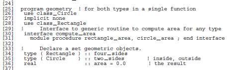 Παράδειγμα 2 FTN-OOP Σε αυτό το παράδειγμα έχουμε χρησιμοποιήσει διαφορετικά ονόματα, rectangular area and circle area, στα δικά τους modules κλάσης, αλλά αυτό δεν είναι