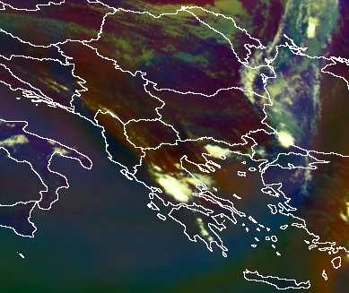 δείχνεται µε πορτοκαλί βέλος, η ψυχρή και υγρή