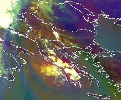 Ta σκούρα κόκκινα βέλη στην εικόνα 144a δείχνουν την ψυχρή ξηρή µάζα µεγάλου δυναµικού στροβιλισµού, το πορτοκαλί βέλος δείχνει µια λιγότερο ψυχρή και
