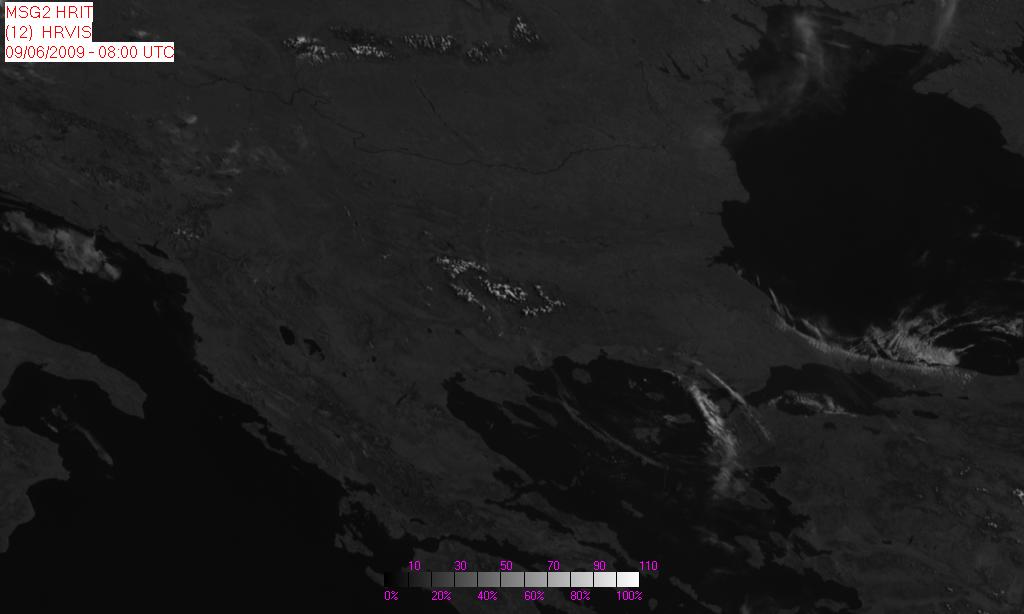 4.1.2 εύτερη περίπτωση Στις 9 Ιουνίου 2009 µετά από συνθήκες αίθριου καιρού αναπτύχθηκαν νέφη ανωµεταφοράς Cu πάνω από τα αλκάνια και συγκεκριµένα πάνω από την Ελλάδα, τη νότια ουλγαρία και τη νότια