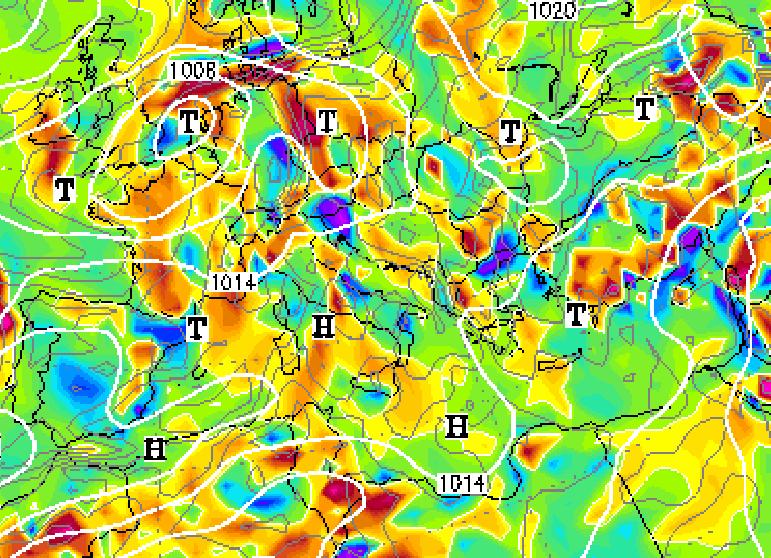 α) β) Εικόνα 55:Σχετική υγρασία στα 1000 mb στις 9 Ιουνίου 2009 στις α) 6:00 και β) 12:00 UTC.