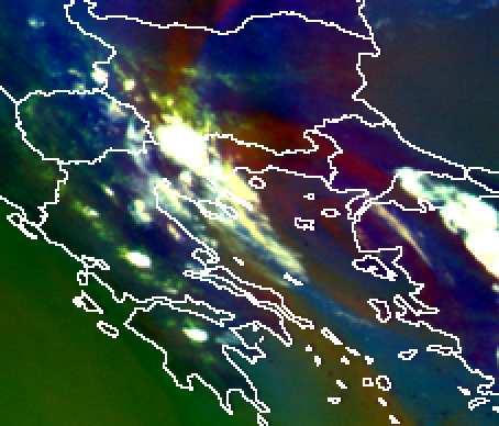 Με µπλε βέλη διακρίνεται η ψυχρή και υγρή αέρια µάζα,