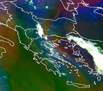 ενδιαφέροντος υπάρχει µια ψυχρή υγρή αέρια µάζα (µπλε