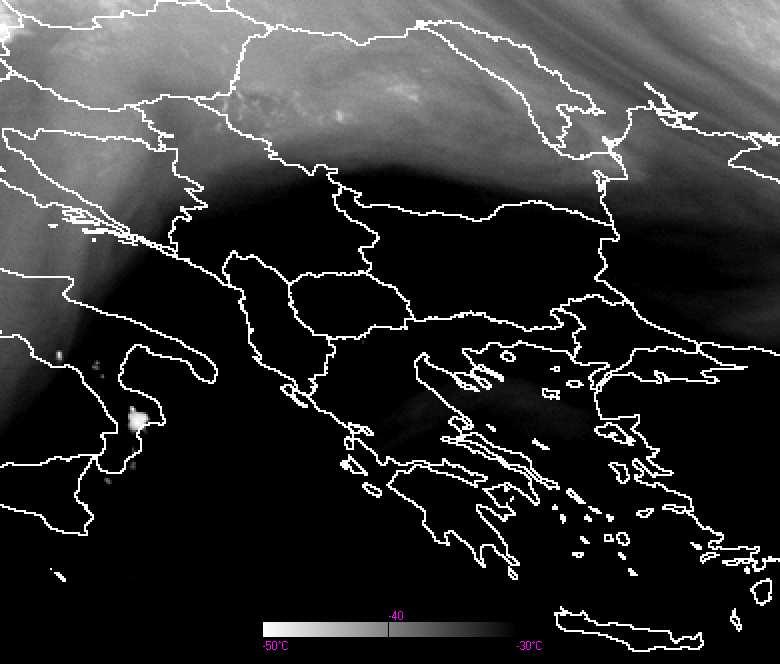 -27 12:00 13:00 α) β) Α Α 15:00 17:00 γ) δ) Εικόνα 71: Κανάλι υδρατµών στα 6.2 µm στις α) 12:00 UTC, β) 13:00 UTC γ) 15:00 UTC δ) 17:00 UTC στις 22 Αυγούστου 2009.