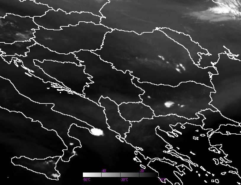 -19-13 -19 12:00 13:00 Ε Γ Α ε) στ) Εικόνα 85: Kανάλι υδρατµών στα 7.3 µm στην περιοχή ενδιαφέροντος στις 19 Αυγούστου 2009 στις α) 10:00, β) 10:30, γ) 11:00, δ) 11:30,ε) 12:00,στ) 13:00 UTC.