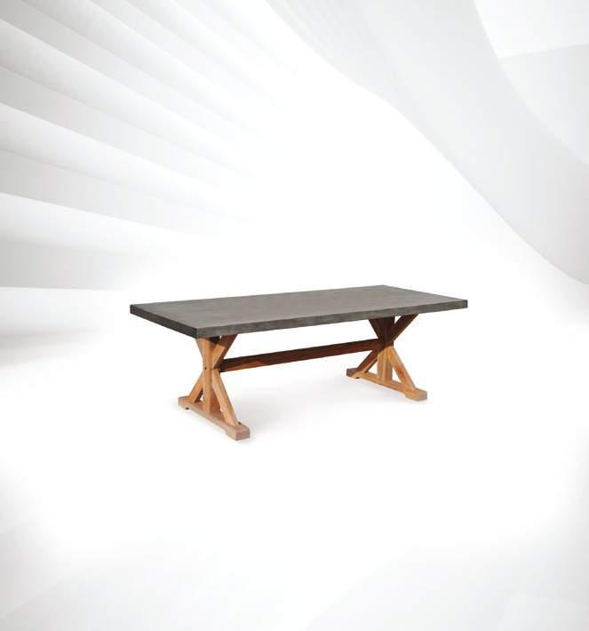 Τραπέζι με βάση FSC teak με vintage rustic finish και