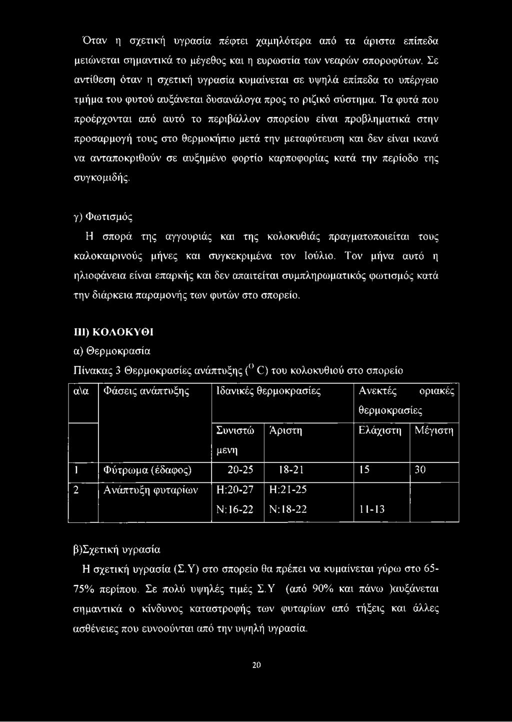 Τα φυτά που προέρχονται από αυτό το περιβάλλον σπορείου είναι προβληματικά στην προσαρμογή τους στο θερμοκήπιο μετά την μεταφύτευση και δεν είναι ικανά να ανταποκριθούν σε αυξημένο φορτίο καρποφορίας