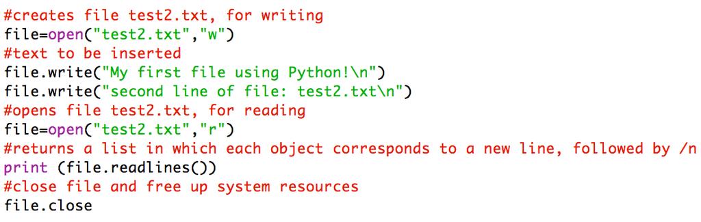 Παράδειγμα εκτζλεςθσ μεκόδου readlines() Επιτρζφει μία λίςτα τθσ οποίασ κάκε